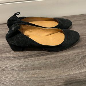 black J Crew short heels with elastic back